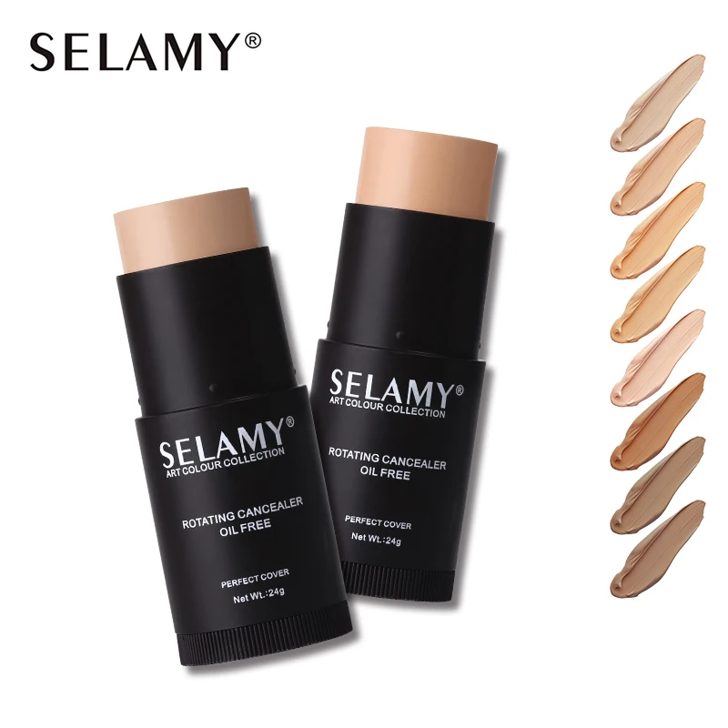 SELAMY New Brand 8 Color Rotating Concealer Oil Control Perfect Coverage 3D Face Base Contour Concealing Nude Foundation Makeup | Красота и