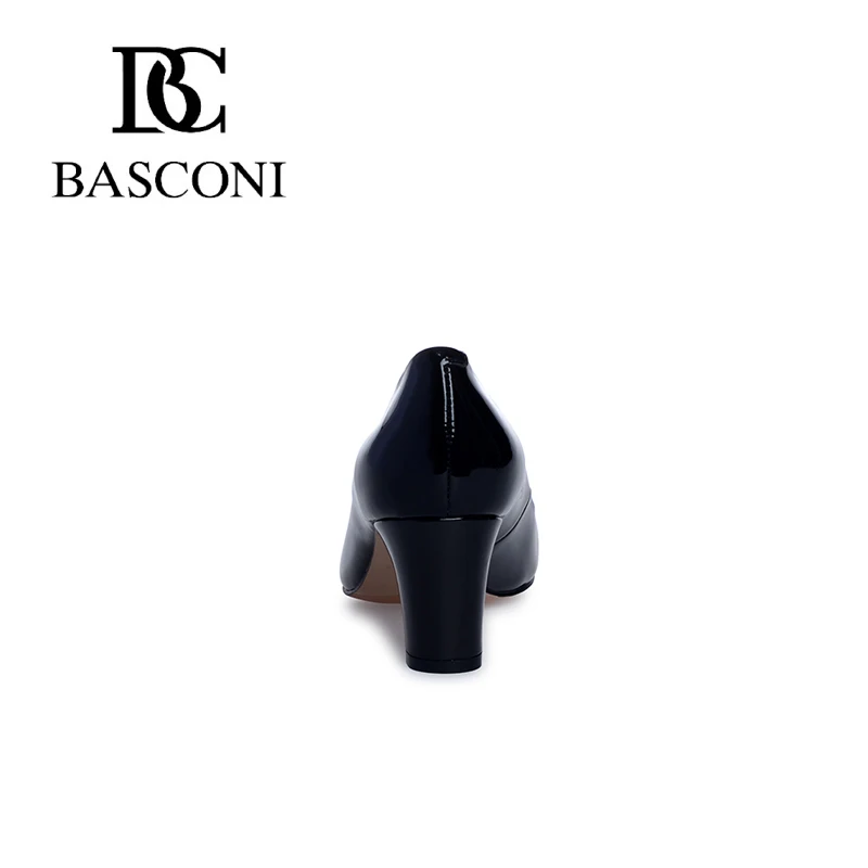 Бесплатная доставка basconi круглый нос мода натуральная лакированная кожа