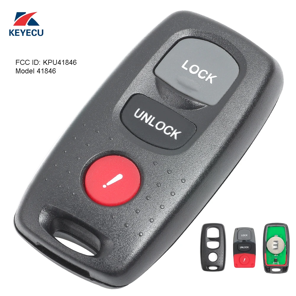 Запасной дистанционный ключ-брелок от машины KEYECU для Mazda 3 6 2003-2008 который