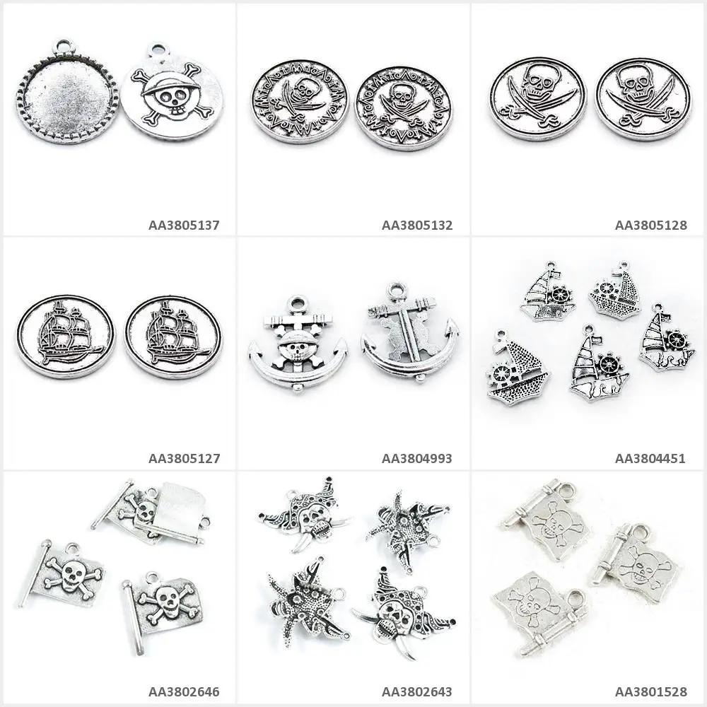 Античное серебряное покрытие Подвески для изготовления украшений пиратский