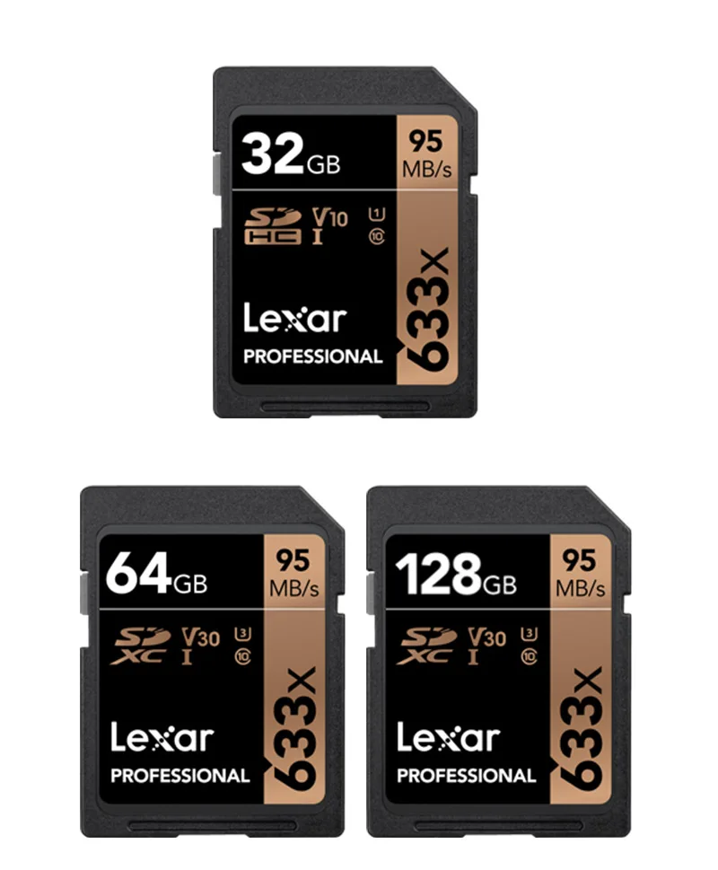 Lexar карта памяти 128 Гб SD Card 64 Гб флэш-карты 633x U3 SDHC/SDXC карты памяти 32 Гб UHS-I карты C10 Макс 95 МБ/с. sd-карты для Камера