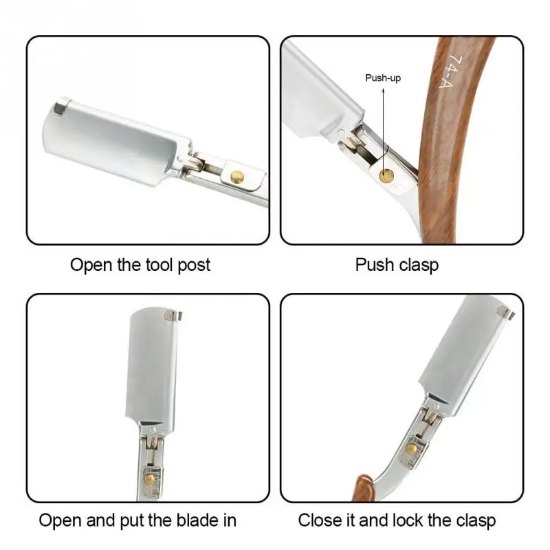 Классическая прямая бритва из нержавеющей стали для стрижки волос на лице нож