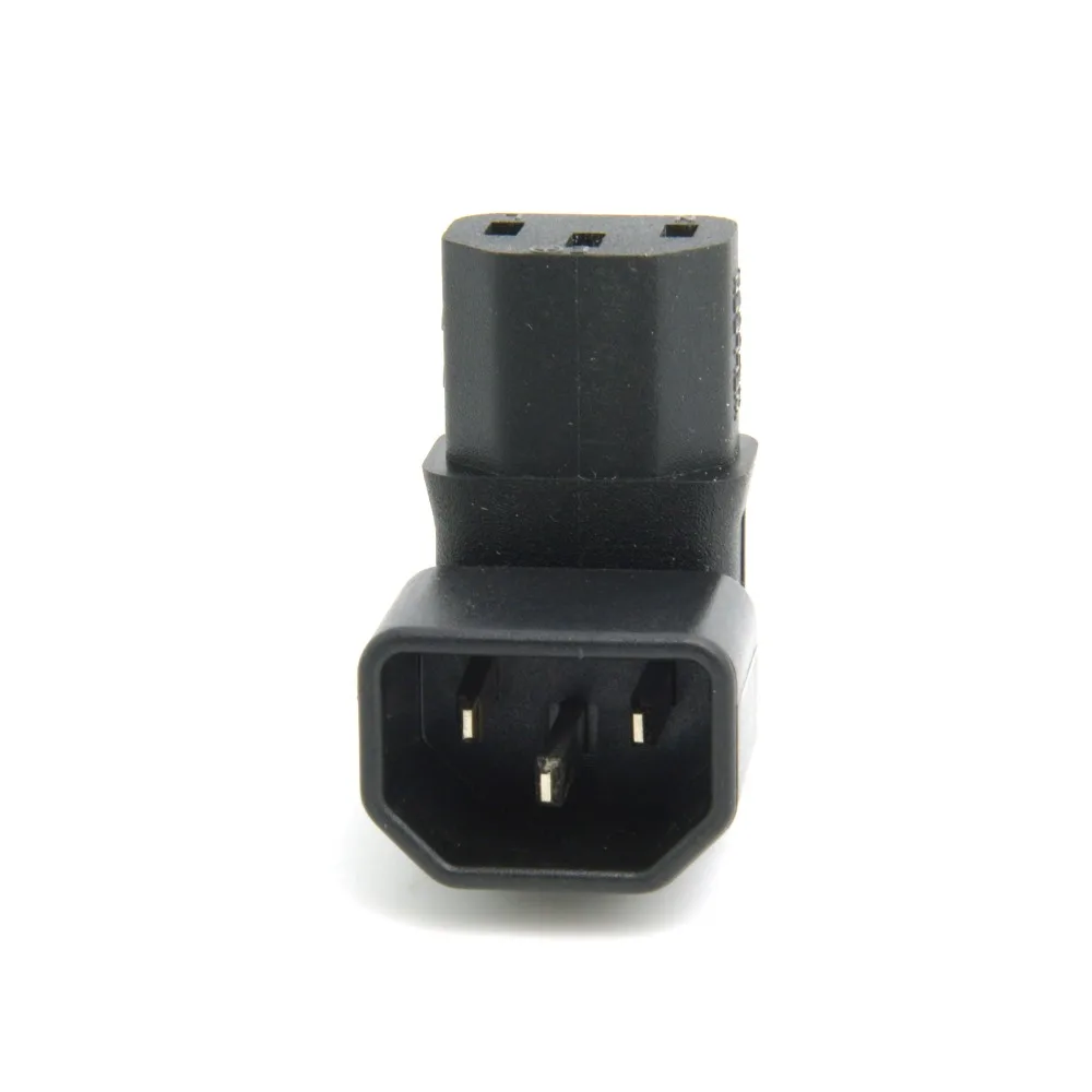 

100pcs/ IEC Male C14 to Up Direction Right Angled 90 Degree IEC Female C13 Power Extension Adapter