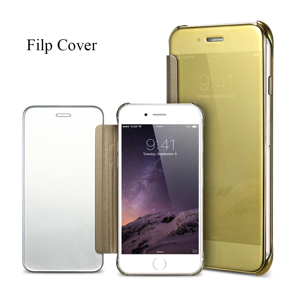 KISSCASE зеркальный флип чехол для iPhone 6 6S 7 8 Plus X 5 5S SE Роскошный ПК Huawei Mate 9 P8 P9 P10 Lite 2017