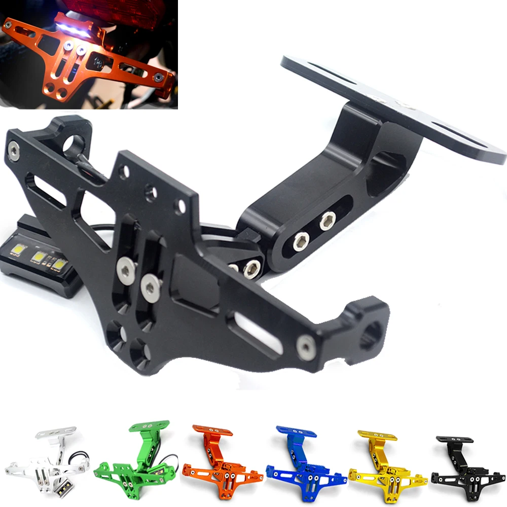 

Motorcycle Fender Eliminator Registration Plate Bracket License Plate Holder LED Light For YAMAHA YZF R25 R3 R3 R25 MT09 MT-10