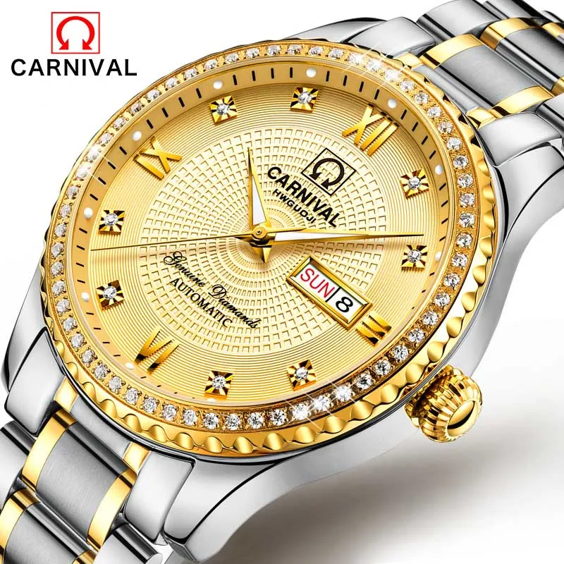 Карнавальный хит автоматические механические Брендовые мужские часы модные