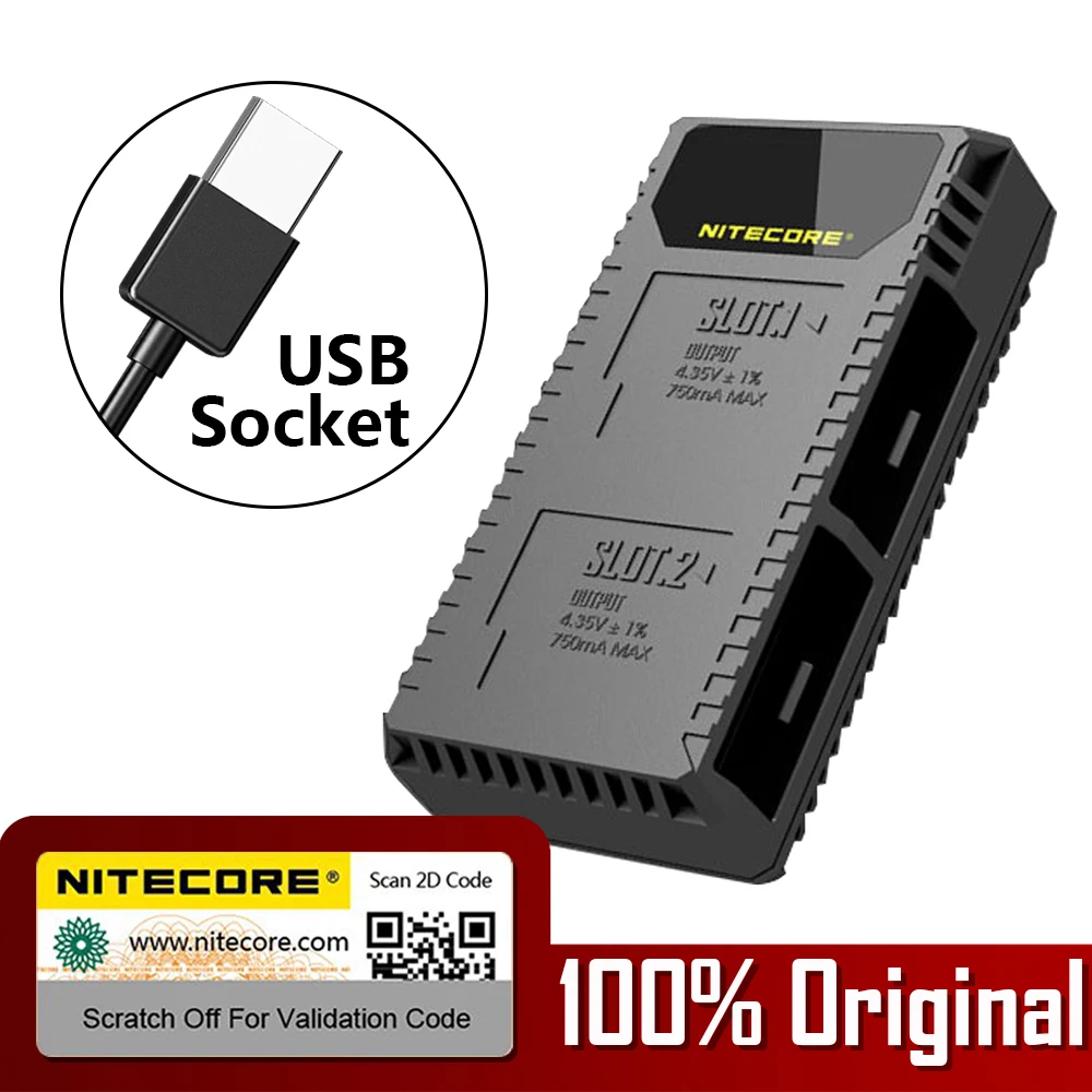 100% оригинал Nitecore UGP5 для GoPro HERO5 черный USB два слота зарядное устройство Gopro