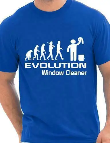 Evolution Of Window Cleaner забавная Мужская футболка для взрослых подарок на день рождения