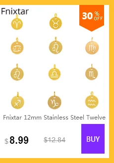 Fnixtar, 12 мм, нержавеющая сталь, два отверстия, соединитель, сделай сам, ювелирное изделие, буквы, мини-Амулеты, польский A-Z, алфавит, Шарм с внутренней частью, 26 шт./лот