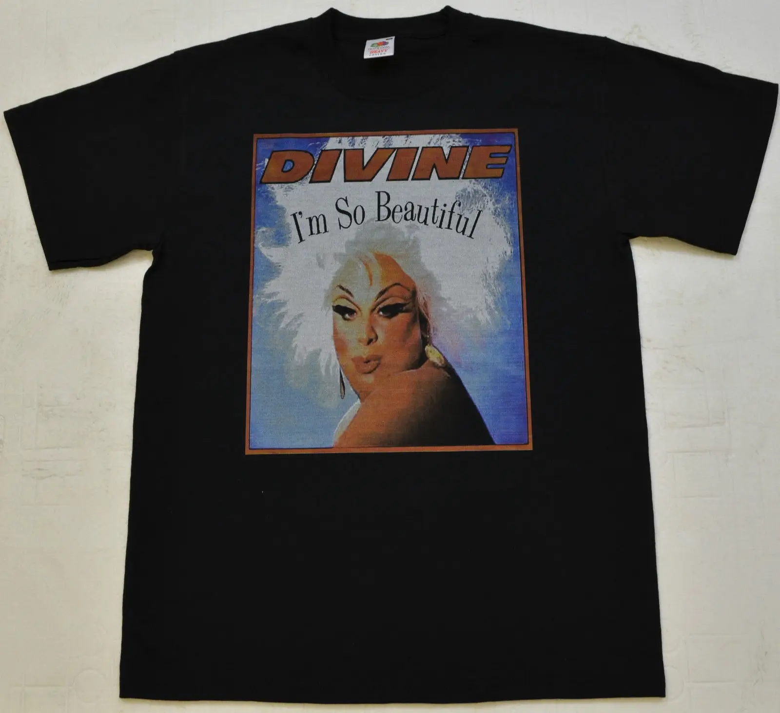 Мужская черная футболка DIVINE DRAG I'M SO BEAUTIFUL PRINT JOHN WALTERS CULT S 5XL|Мужские футболки| |