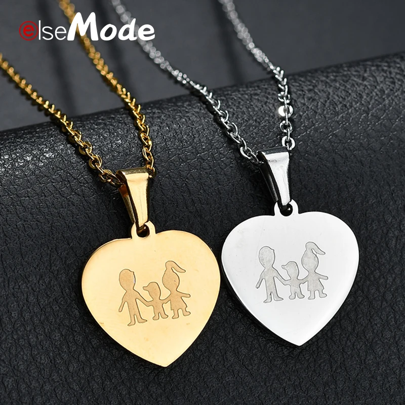 ELSEMODE хит продаж подвеска в виде сердца ожерелье из нержавеющей стали надпись Love