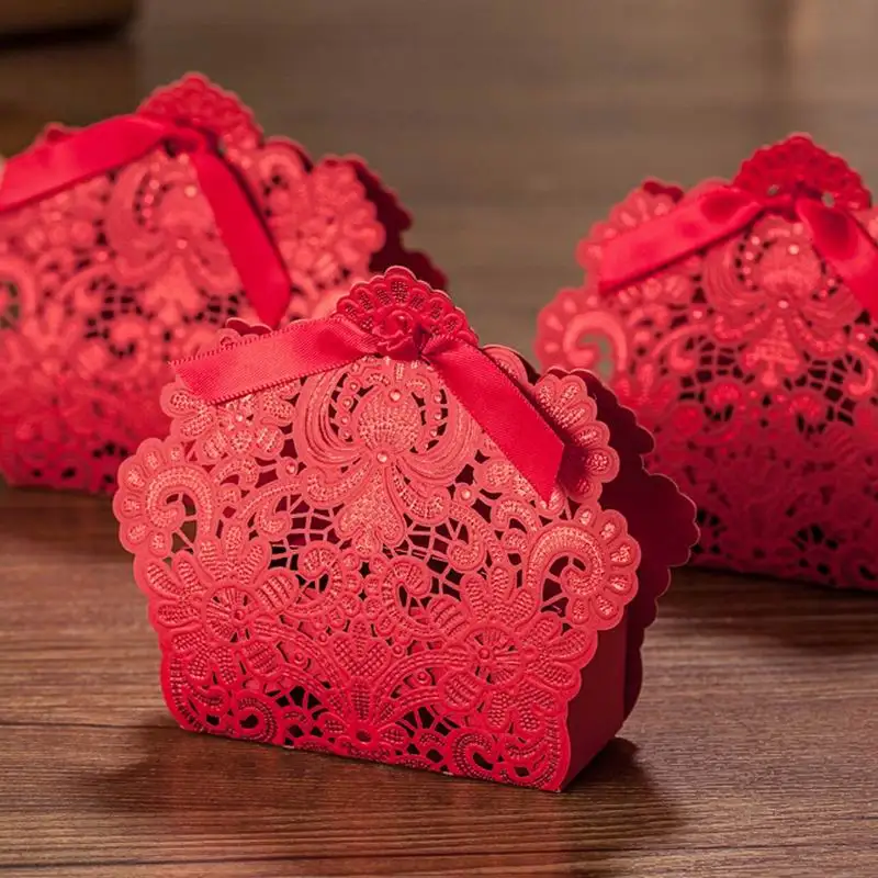200 шт./лот конфетная коробка свадебные лазерные полые шоколадные конфеты сумки