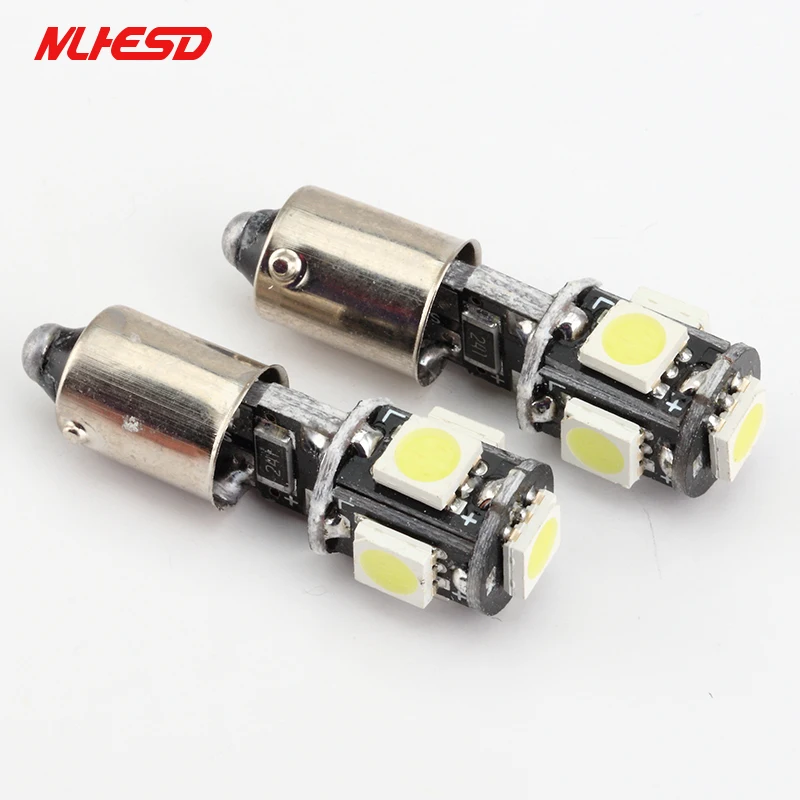 10 шт. Ba9s 5050 5smd led Canbus Error Free освещение для чтения в машине T11 T4W 5 SMD двери лампочки Нет