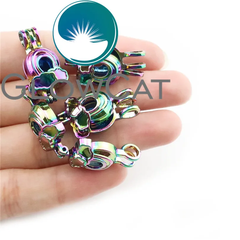 GLOWCAT CC654 разноцветные радужные бусины клетка медальон кулон диффузор для эфирных