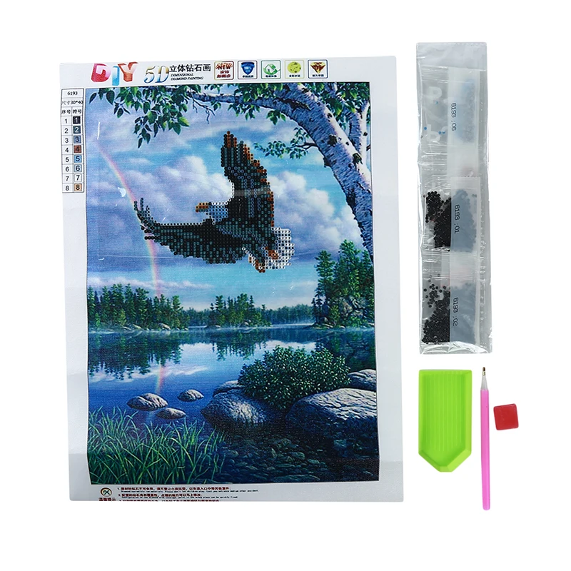 Картина 5D живопись дикая Гусь Летающий пейзаж палочка вышивка крестиком