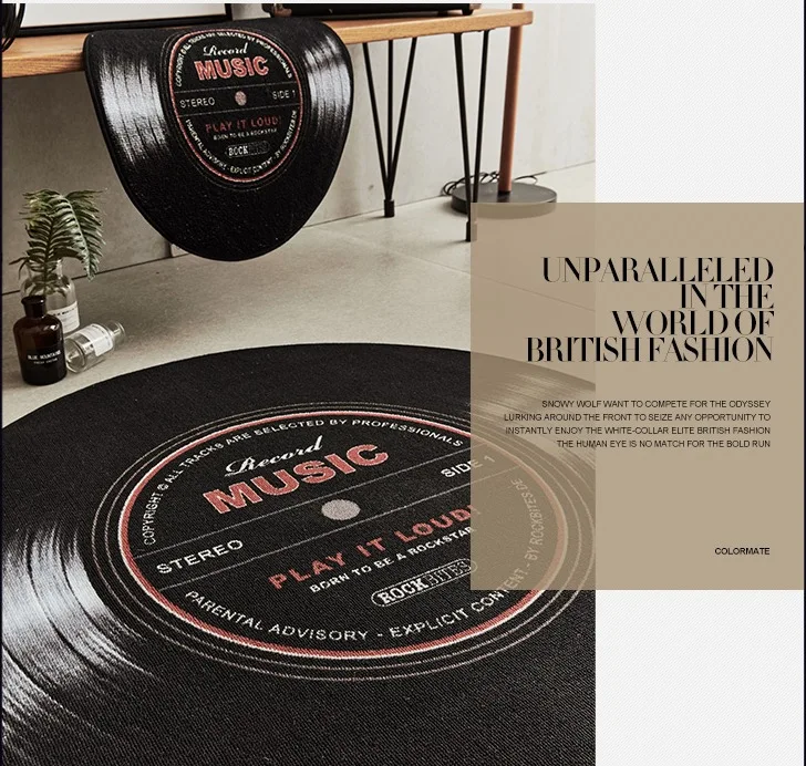 Круглый креативный Ретро черный Коврик для двери коврик прихожей компьютерный