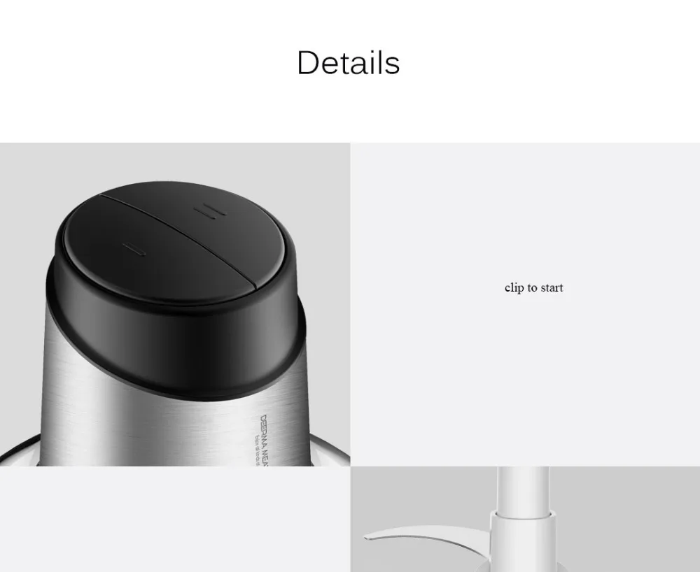 Xiaomi Deerma нержавеющая сталь электрическая мясорубка овощи фрукты 1.8л тройной ударопрочный низкий шумный защитный инструмент