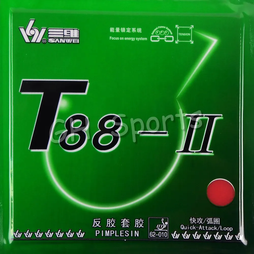 

Sanwei T88-II (T88-2, T88 2) Quick-Attack/Loop Pips-in Table Tennis (PingPong) Rubber With Sponge