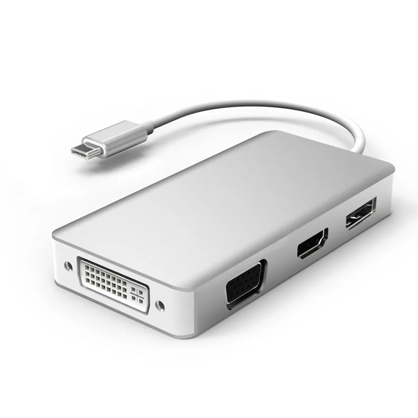 USB C концентратор к HDMI DisplayPort 3840*2160 4K адаптер типа VGA DVI 1080P конвертер для Macbook