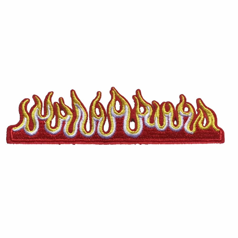 

New Arrival Flame Strip Patches for Clothes Iron on Embroidered Appliques DIY Sewing Accessories Decoraton Patches 10PCS/lot