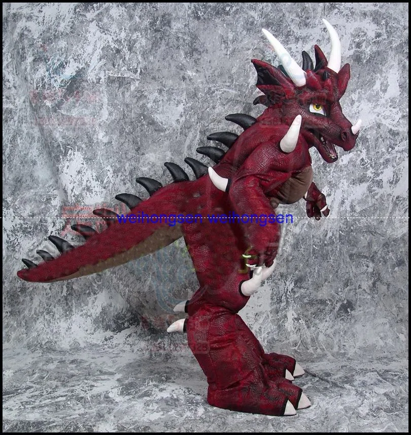 Высокое качество EVA материал Роскошная имитация меха Динозавр талисман костюмы