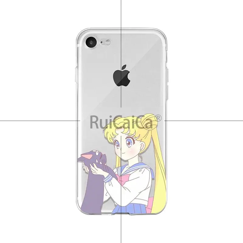 Ruicaica Anime Sailor Moon cute Simple Cases Fashion Color phone Cover for Apple iPhone 8 7 6 6S Plus X XS max 5 5S SE XR | Мобильные