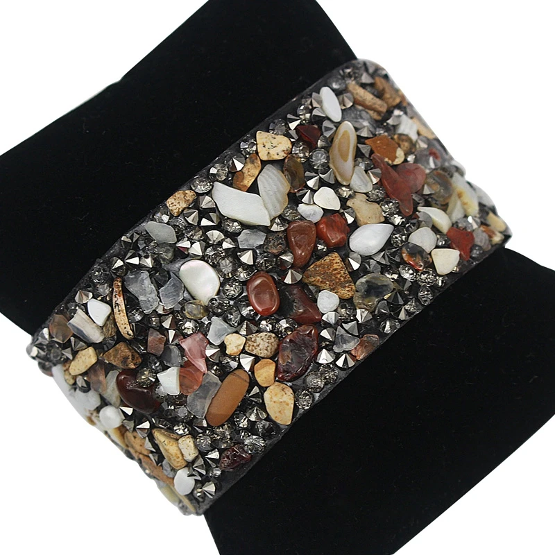 COUYA зеленые корова кожаный браслет для женщин с магнитной застежкой и пряжкой