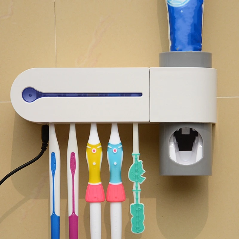 

New Creative Ultraviolet light Sterilization Toothbrush holder Toothpaste squeezer Effective sterilization bathroom accessories