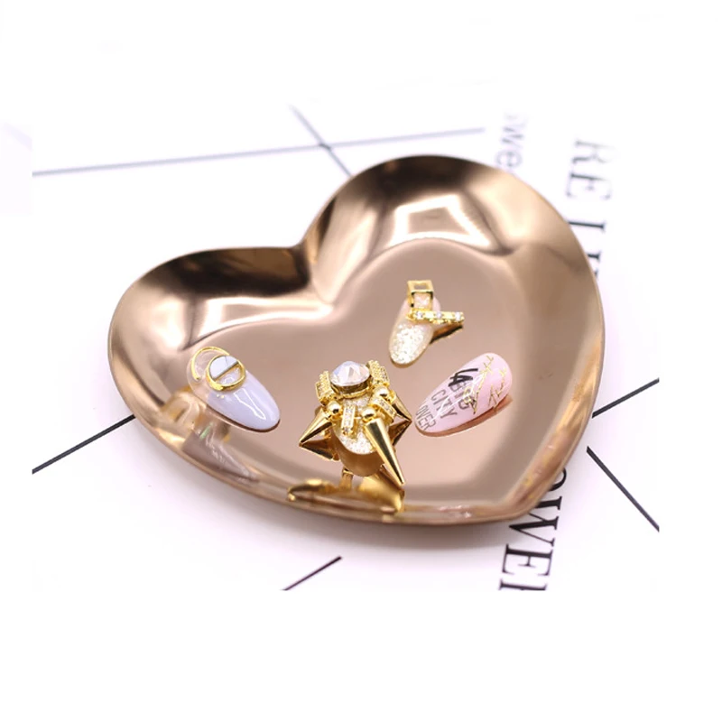 1 шт. металлический поднос для хранения розовое золото градиентные украшения