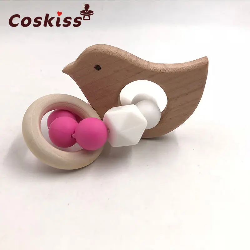 Baby Silicone Teether Pacifier Clips Toy Food Grade Silicone Bead Teether Baby Care Shower Gift Necklace Pendants DIY Crafts Set