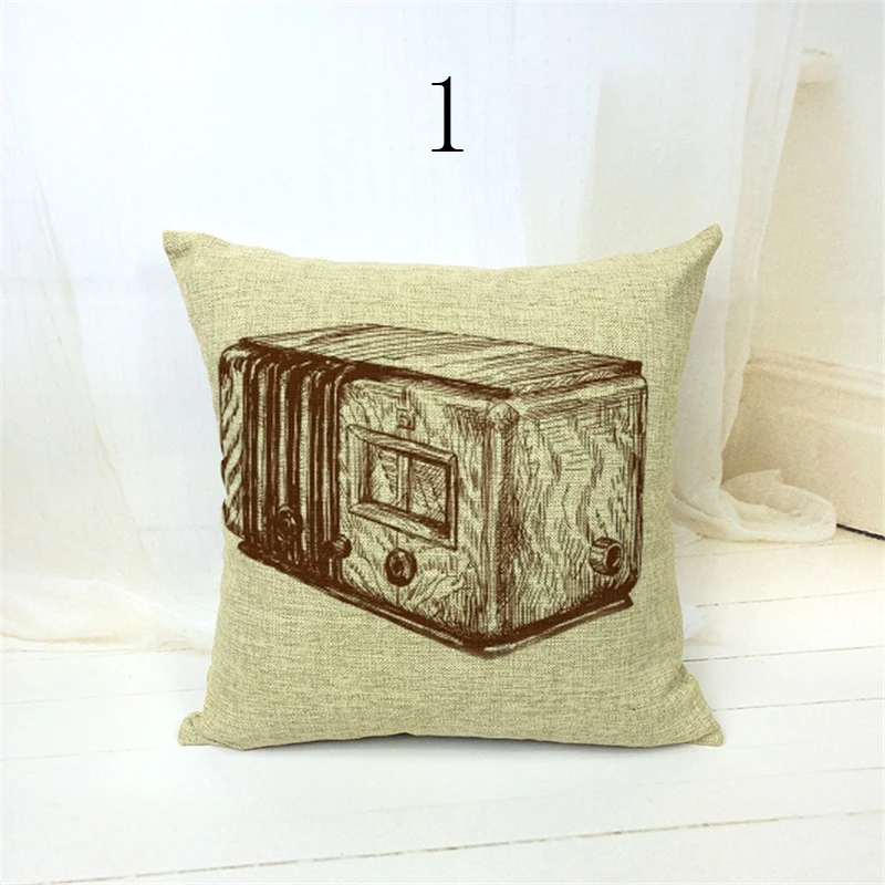 45x45 см хит продаж Новинка 3D винтажные Музыкальные инструменты льняная дешевая