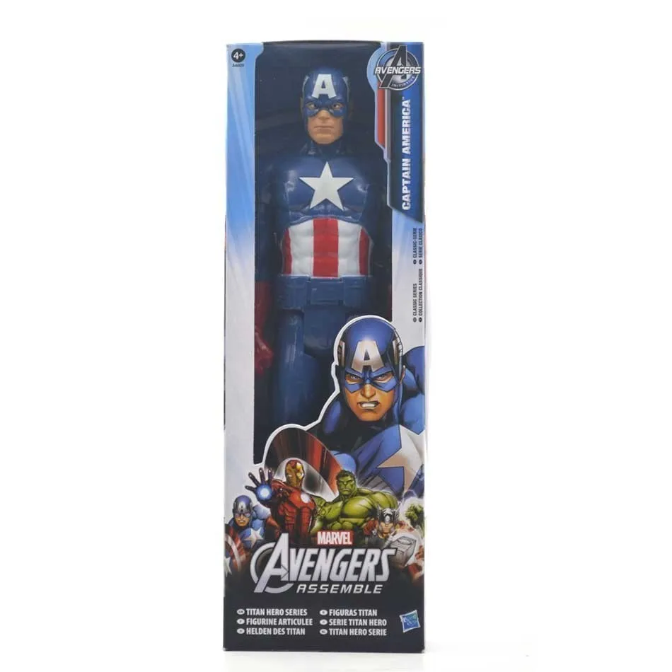 captain with box 30 см Marvel Мстители 4 конечная игра игрушка танос Халк человек паук Железный человек Тор Росомаха Черная пантера Веном фигурка ребенка - Цвет: captain with box