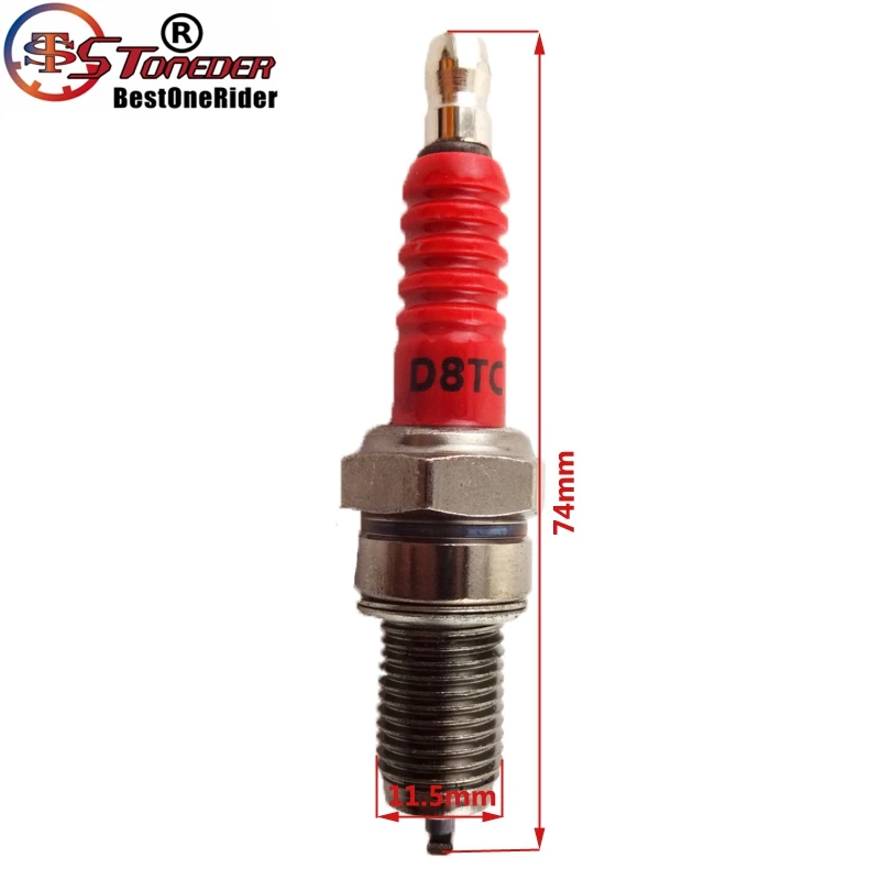 Свеча зажигания STONEDER 2x Red D8TC для двигателя 150 куб. См 200 250 четырехъядерный карт