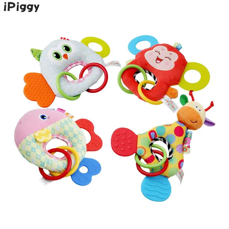 Детские погремушки iPiggy ручной колокольчик игрушка сова жираф обезьяна рыба