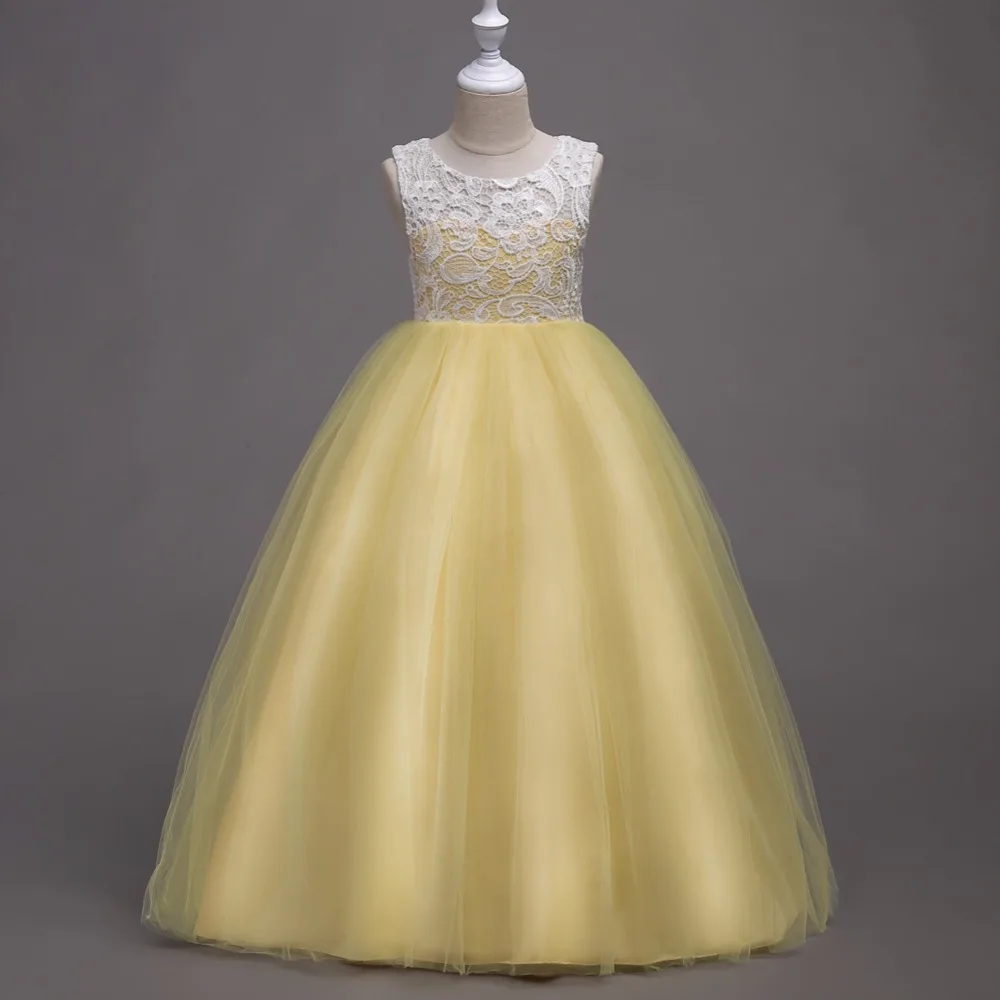 Kids Girls pink Wedding dress Lace Long Baby Girl Dress Princess Party Pageant Christmas holiday 8 color | Детская одежда и обувь