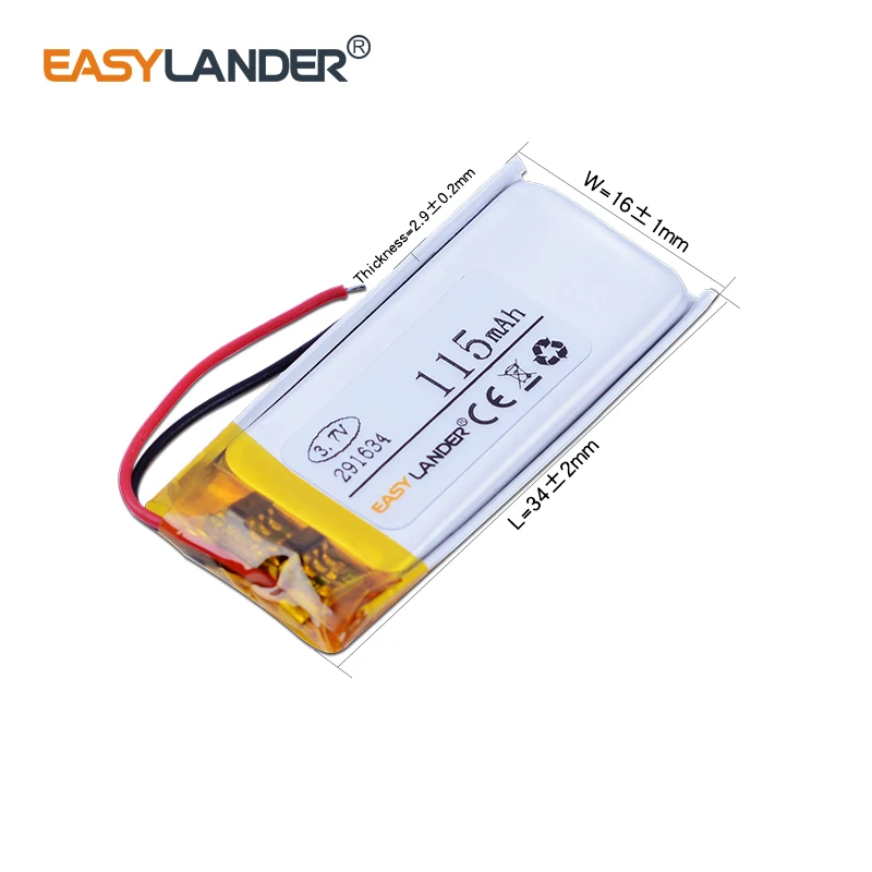 291634 3 7 V 115 мА/ч перезаряжаемый литий-полимерный литий-ионный аккумулятор для sony