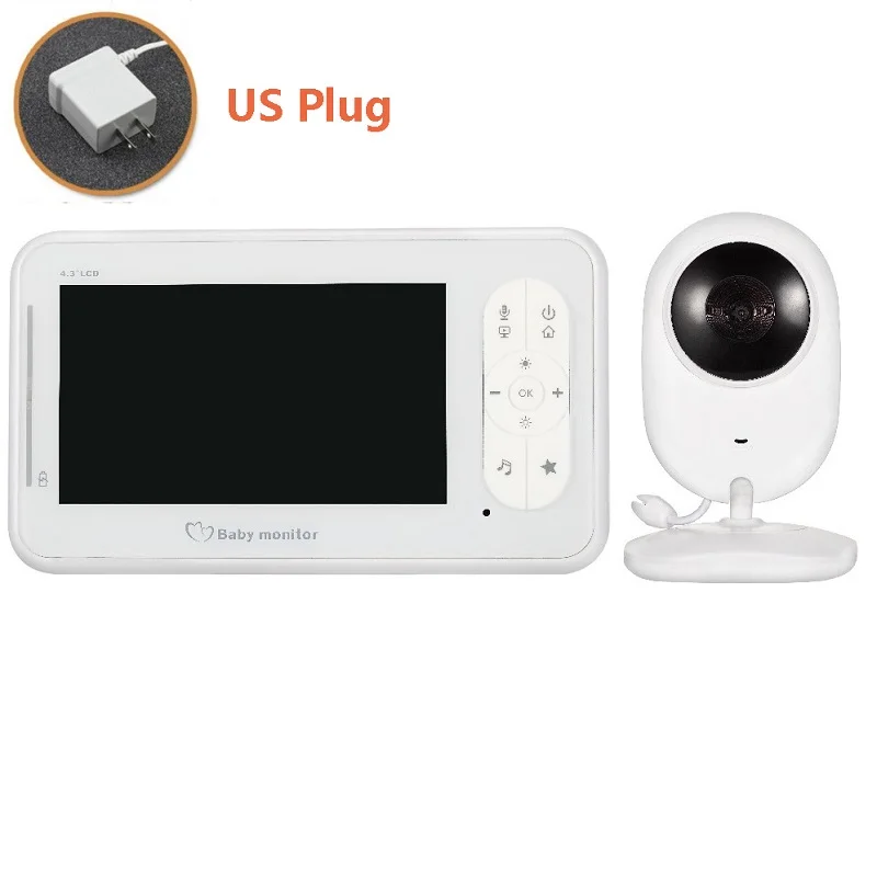 US Adapter IMPORX 4.3 inch Color Wireless Lullaby Video Baby Monitor Security Camera 2 Way Talk Night Vision IR LED Temperature Monitoring - Цвет: US Adapter