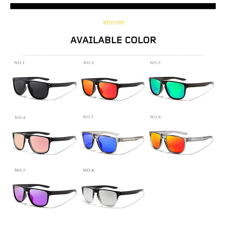 Мужские зеркальные солнцезащитные очки KDEAM брендовые поляризационные в