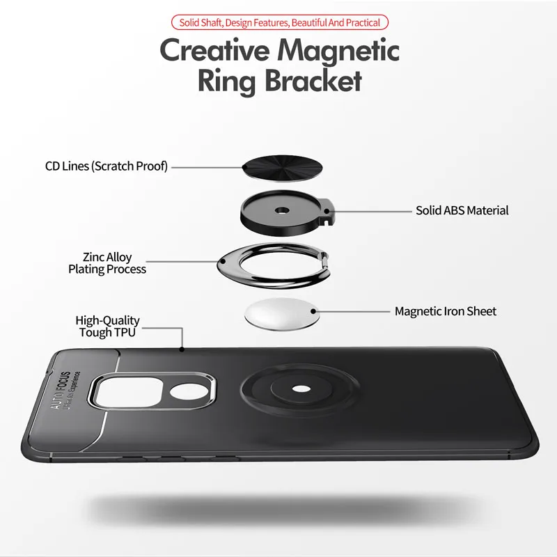 Бампера для huawei Коврики 20 металлическое кольцо чехол Коврики 20 HMA-L09 HMA-L29 мягкая силиконовая подставка установлены ИМА L09 L29 матовая Fundas