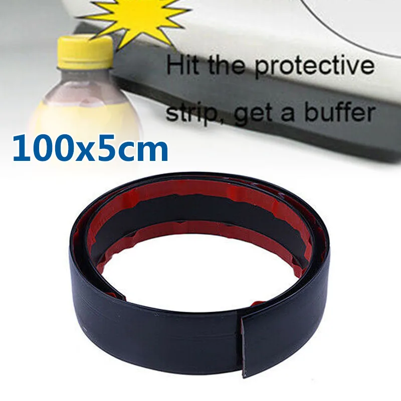 Новый резиновый 1 м 5 см Глянцевый черный Автомобильный передний бампер для губ