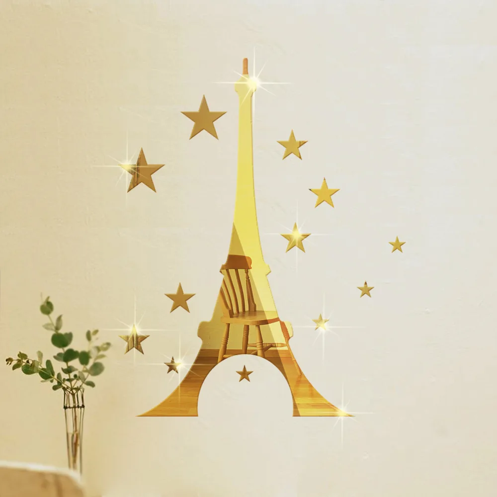 Настенные наклейки Funlife для украшения гостиной спальни фона Эйфелева башня