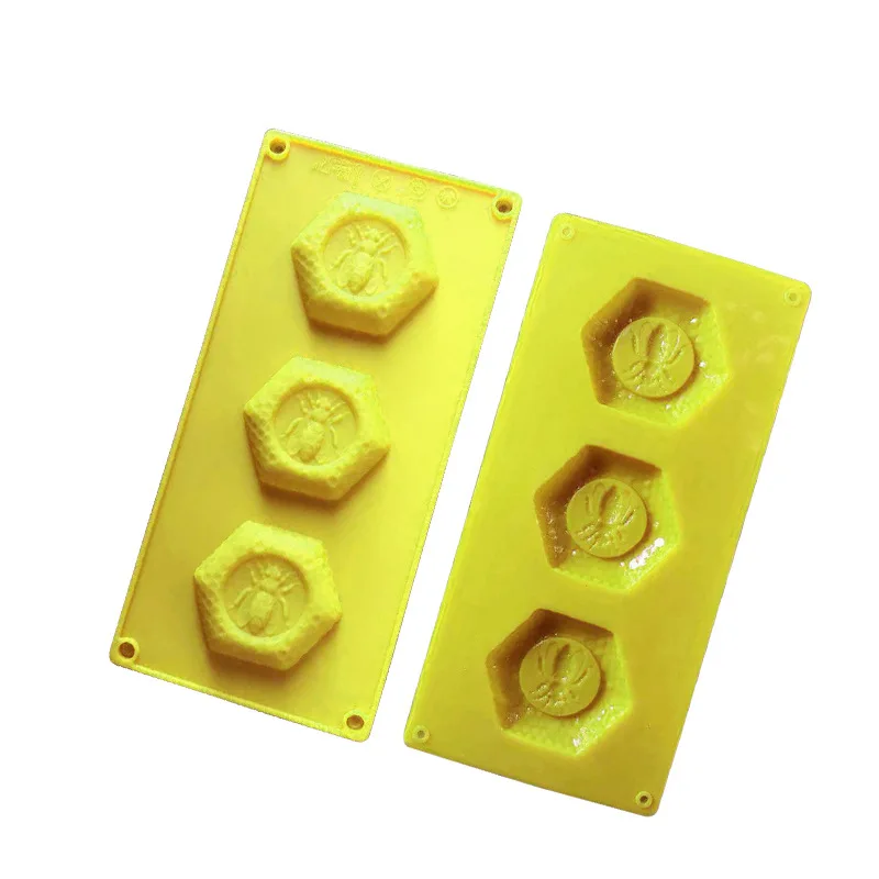 3 отверстия в форме пчелы силиконовая форма для торта мыла ручной работы мягкая