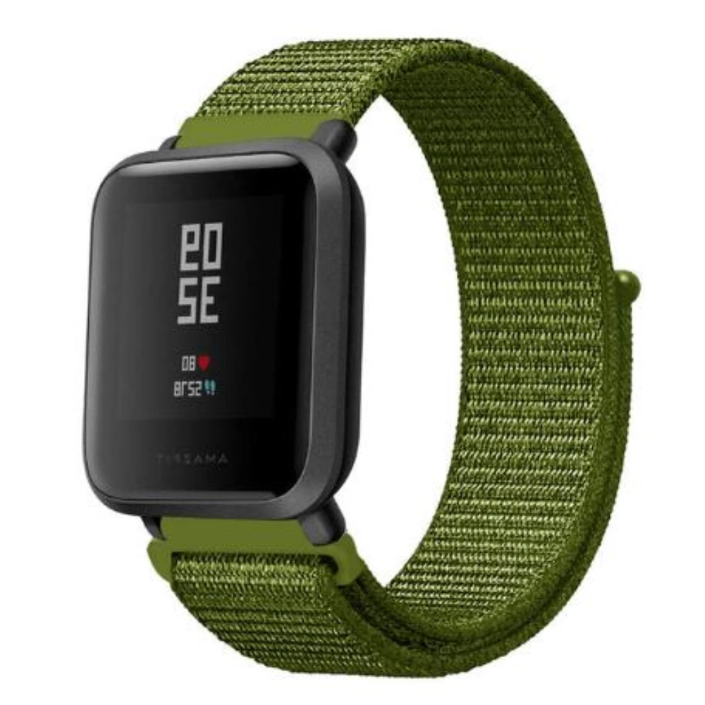 Hangrui 20 мм Красочный Amazfit ремешок Bip для Amazfit Bip нейлоновый ремешок для часов Garmin Vivoactive3 samsung gear S2 Smartwatch