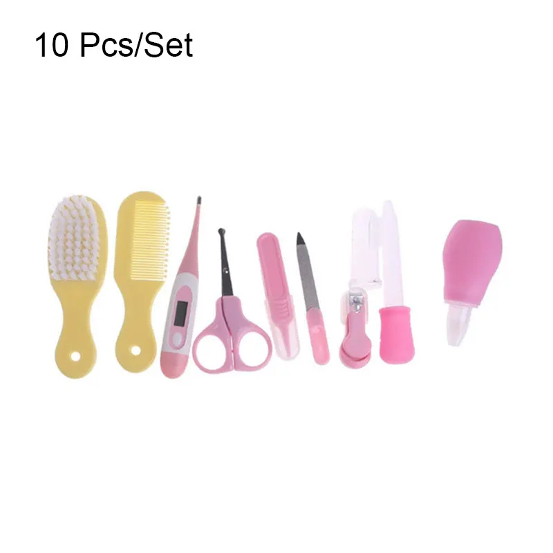 Light Pink 10Pcs 6 шт./компл. изысканных комплектов для здоровья новорожденных расческа для ногтей Детский термометр для новорожденных присоска для зубной щетки детский красивый костюм - Цвет: Light Pink 10Pcs