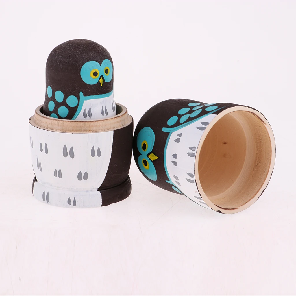 Деревянная Русская Матрешка набор из 5 предметов милая сова семейный