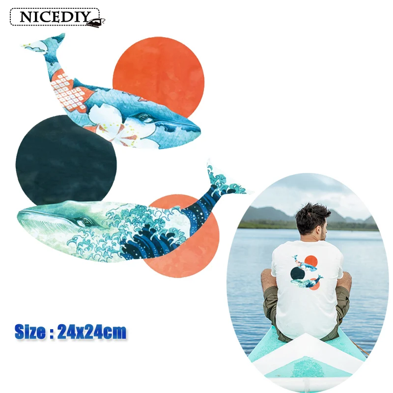 Нашивка Nicediy для водяных китов утюжок одежды наклейки моющиеся легко