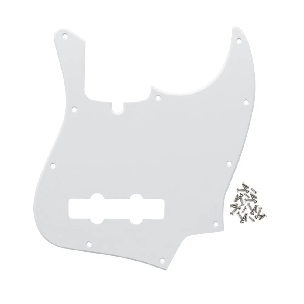 FLEOR Bass Pickguard Pick Guard Scratch Plate White 1Ply &amp Винты для 4 струнных бас гитарных аксессуаров |