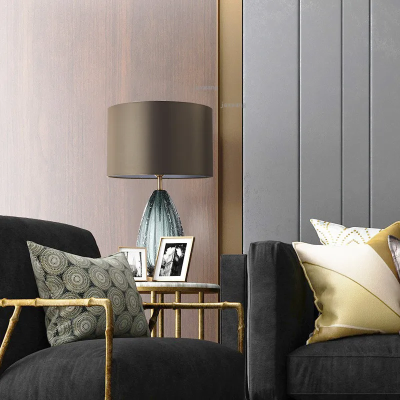 Скандинавский домашний декор темно зеленые стеклянные настольные лампы для