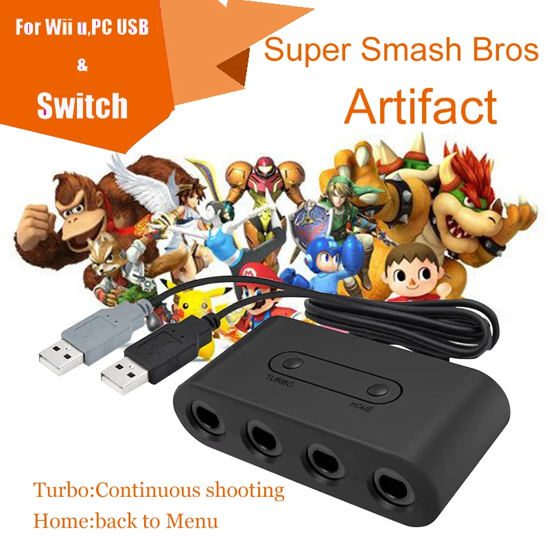 Gamecube контроллер адаптер подключения крана конвертер с 4 удлинителями для Nintendo Wii U