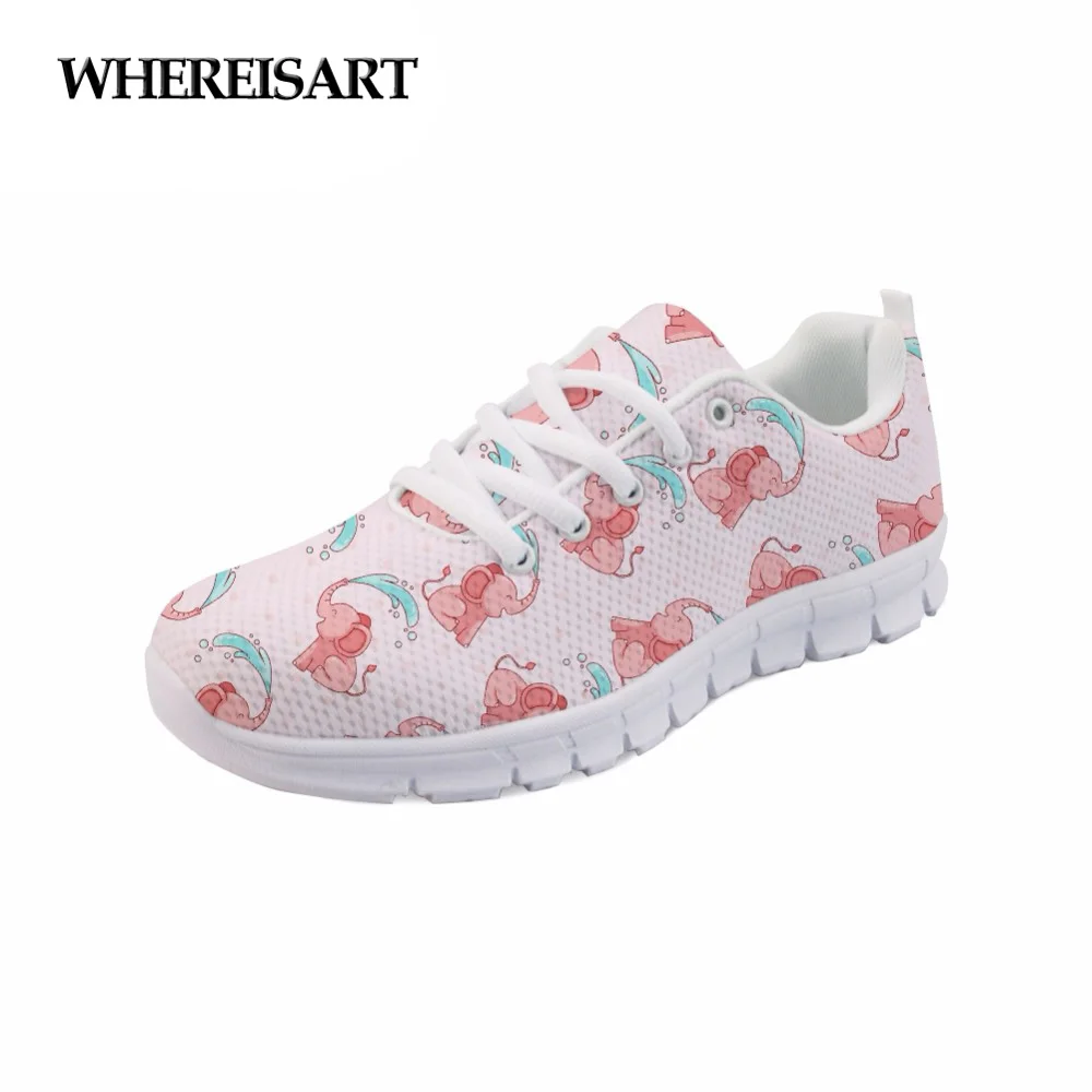 Женская обувь WHEREISART повседневные дышащие кроссовки на плоской подошве с принтом